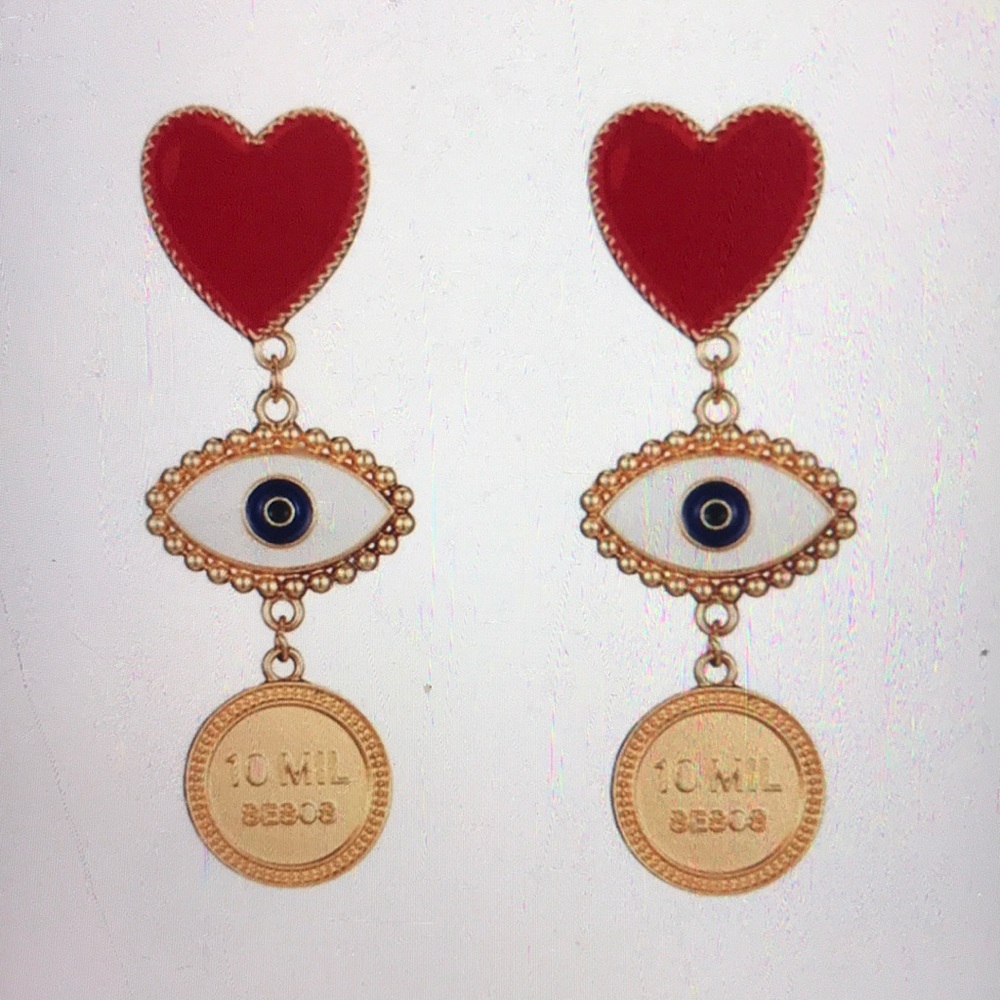 Coming Soon⭐️ Statement evil eye earrings - Picture 2 of 2